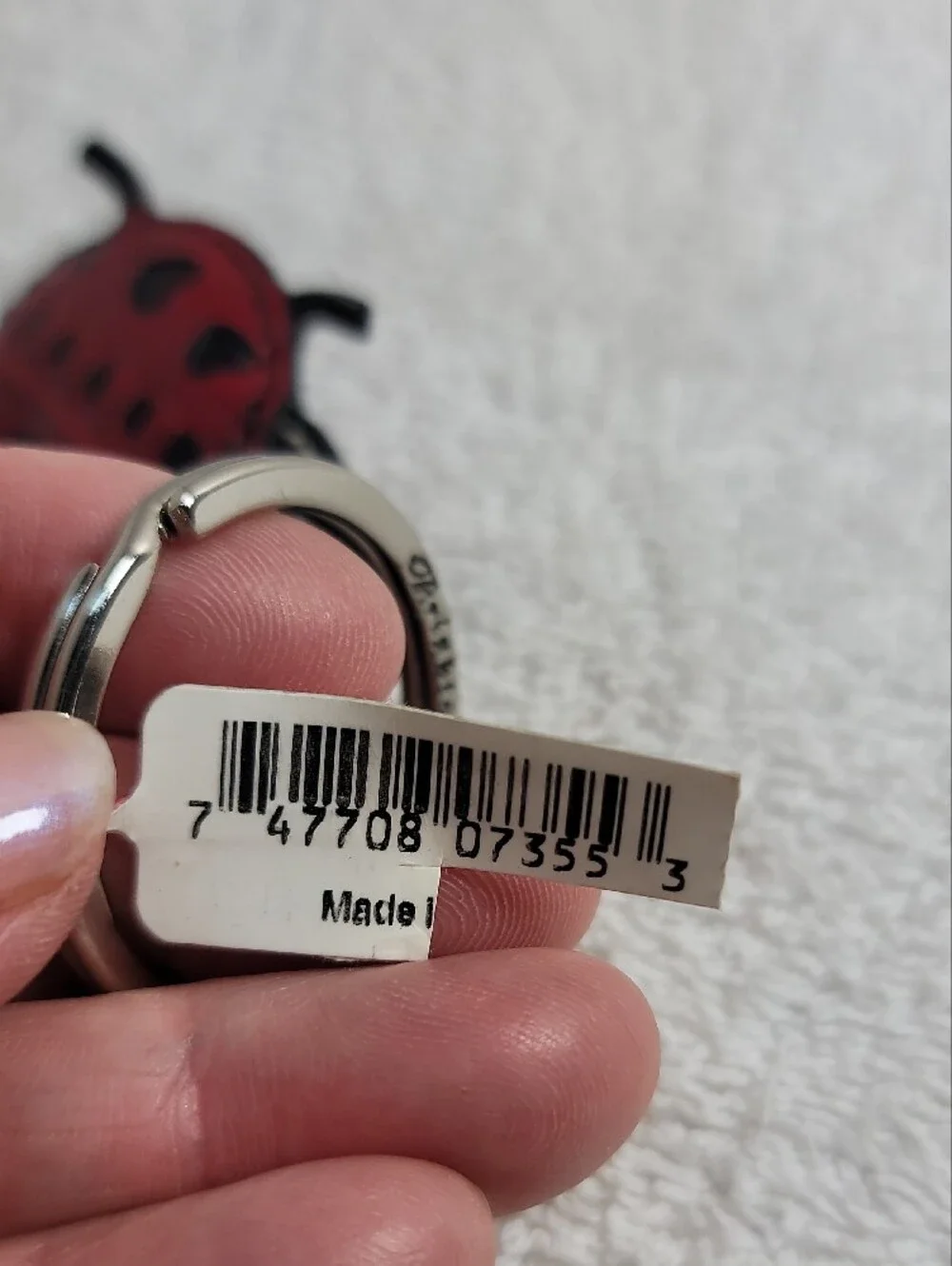Brighton Leather Ladybug Keychain NWT